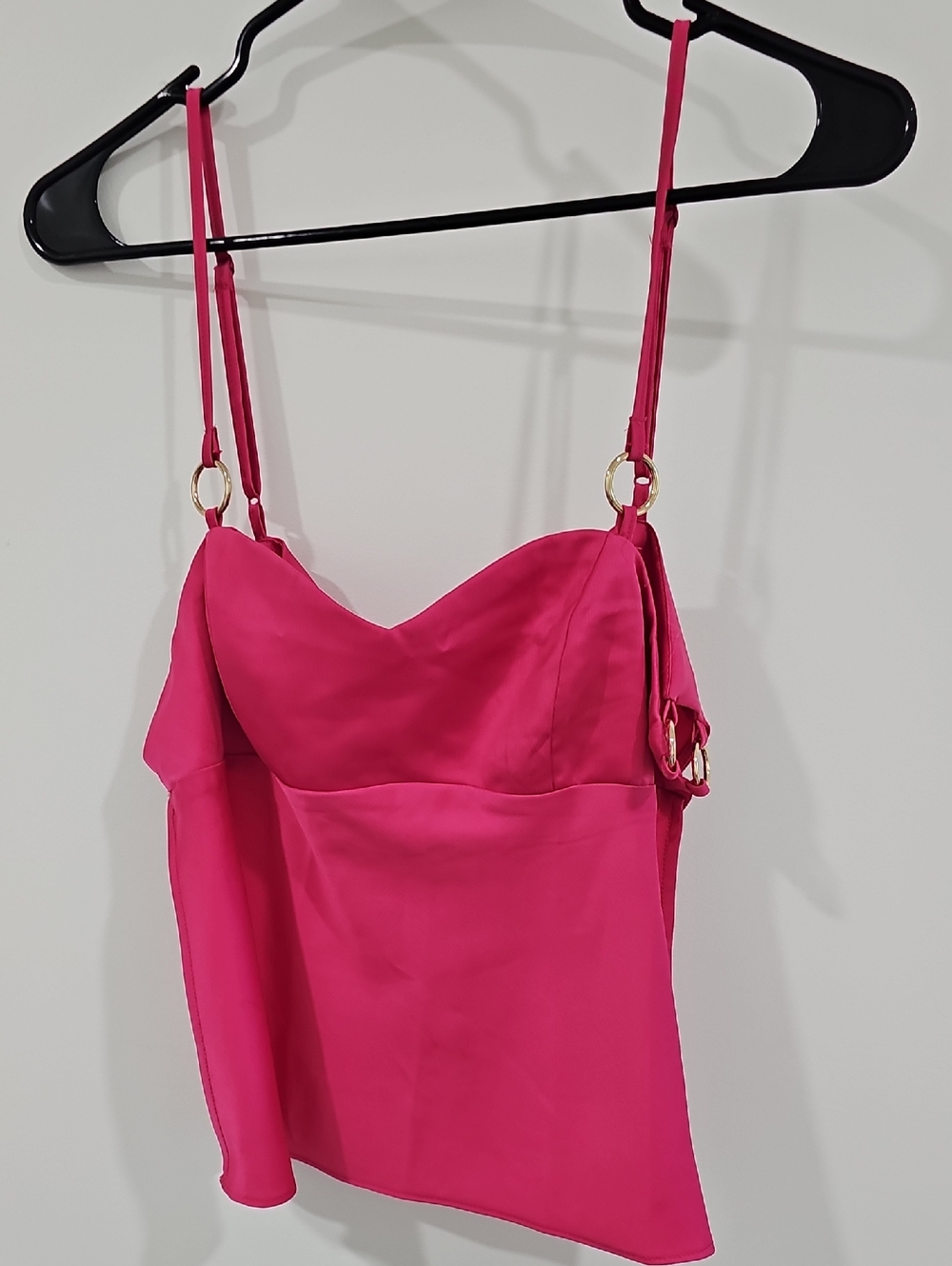 silence + noise Bright Pink Bustier Cami with Gold Hardware